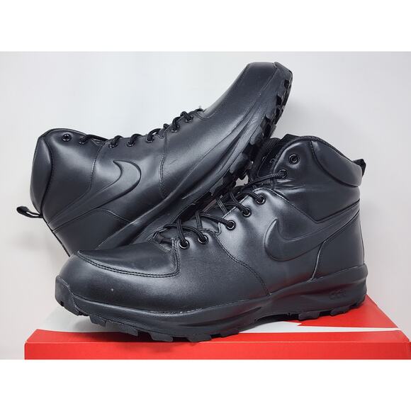 Nike Manoa Leather BLACK 454350-003 Size 14 WORN - Picture 1 of 8